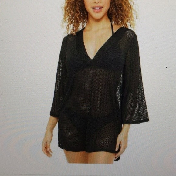 Elif for Jordan Taylor black and silver swim cover up - Small - Picture 1 of 5